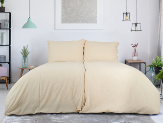 B.E.S. - Petrovice, s.r.o. Povlečení jednobarevný KREP ZIP 140x200+70x90 - béžová