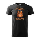 Tričko s potiskem Don´t worry, be cappy: černé 5XL