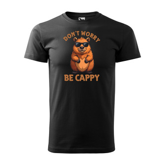 Tričko s potiskem Don´t worry, be cappy: černé 5XL