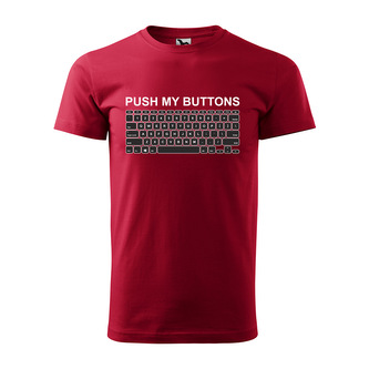 Tričko s potiskem Push my buttons: červené L