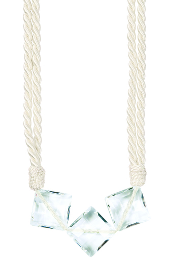 Úvaz se 3 broušenými korálky - offwhite