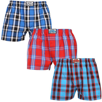 3PACK pánské trenky Styx klasická guma vícebarevné (3A110810) XXL