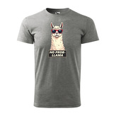 Tričko s potiskem No prob-llama: šedé 2XL