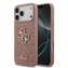 Guess PU Fixed Glitter 4G Metal Logo Zadní Kryt pro iPhone 17 Pro Max Pink