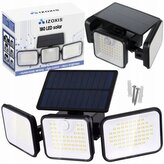 Izoxis 24889 Solární 180 LED osvětlení s PIR čidlem pohybu a soumraku, IP65, 550 lm, 1800 mAh