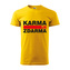 Tričko s potiskem Karma je zdarma: žluté 3XL