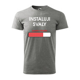 Tričko s potiskem Instaluji svaly: šedé XL