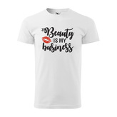 Tričko s potiskem Beauty is my business: bílé 5XL
