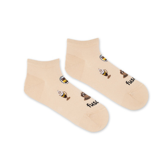 Kotníkové ponožky Kávičkář Hnědé M (39-42)