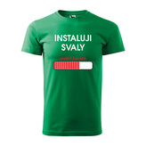 Tričko s potiskem Instaluji svaly: zelené L