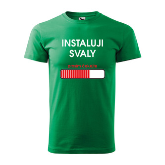 Tričko s potiskem Instaluji svaly: zelené L