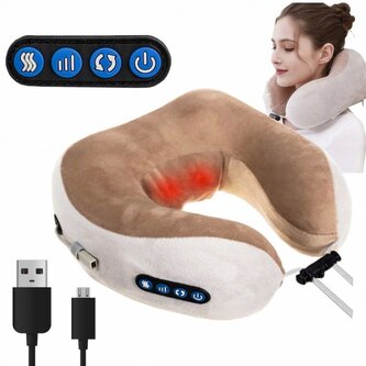 Soulima 19554 Masážní polštář na krk SHIATSU šedobéžový