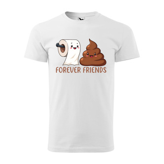 Tričko s potiskem Forever friends: bílé 4XL