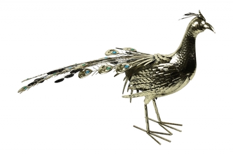 Kovový páv Hanke 63,5 cm zlatý