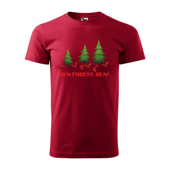 Tričko s potiskem Run forest, run!: červené 5XL