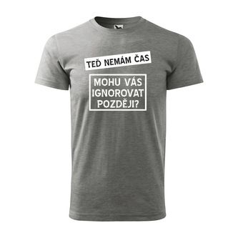 Tričko s potiskem Mohu vás ignorovat později?: šedé 3XL