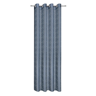 Záclona s kroužky, vypalovaný vzor - modrá, 245 mm, 140 mm