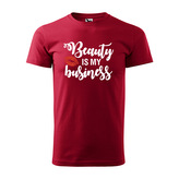 Tričko s potiskem Beauty is my business: červené L