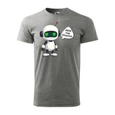 Tričko s potiskem Šťastný robot: šedé S