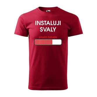 Tričko s potiskem Instaluji svaly: červené 5XL