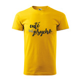Tričko s potiskem Cute but psycho: žluté 3XL