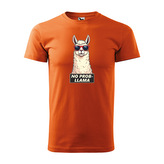 Tričko s potiskem No prob-llama: oranžové 5XL