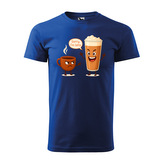 Tričko s potiskem Sorry, I´m latte: modré L