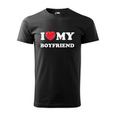Tričko s potiskem I love my boyfriend: černé 2XL