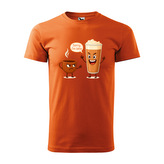 Tričko s potiskem Sorry, I´m latte: oranžové L