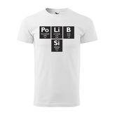 Tričko s potiskem Polib si - Po Li B Si: bílé 2XL