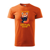 Tričko s potiskem I´m not shy, I´m just selectively social: oranžové 3XL