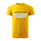 Tričko s potiskem Push my buttons: žluté 4XL