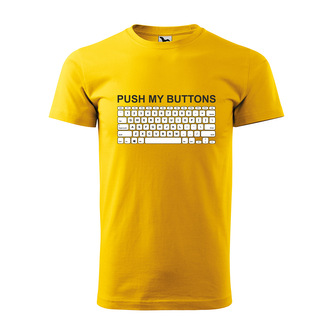 Tričko s potiskem Push my buttons: žluté 4XL