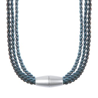 Záclona s kroužky, potisk kruhů - modrá