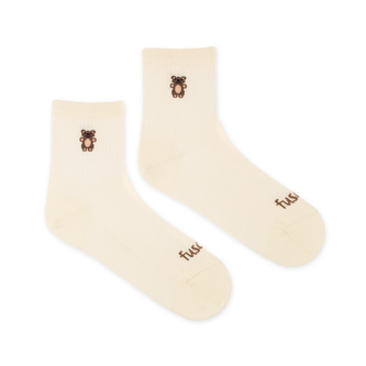 Tříčtvrteční ponožky Medvídek Béžové M (39-42)