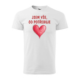 Tričko s potiskem Jsem vše, co potřebuje: bílé 2XL