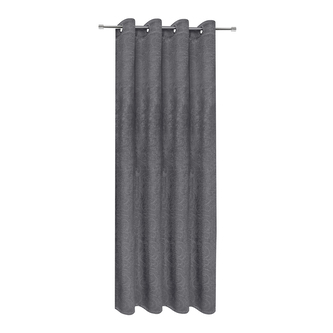Dekorační záclona s kroužky, embosovaná - antracit, 245 mm, 140 mm