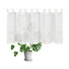 Krátká záclonka s poutky, květinový motiv - zelená, 50 mm, 150 mm