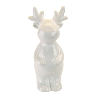 Keramický sob bílý 13 cm