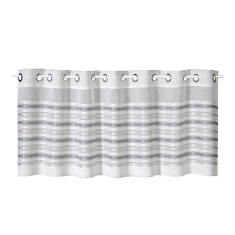 Krátká záclonka s kroužky, laserově vyřezávaná - antracit, 50 mm, 150 mm