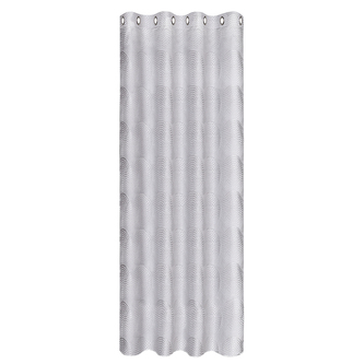 Záclona s kroužky, žakár, uni - šedá, 245 mm, 140 mm