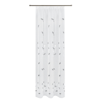 Závěs s páskou – výšivka - světle šedá, 245 mm, 140 mm