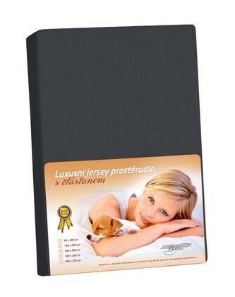 Jersey LUX - Černá - 140x200 cm