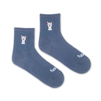 Tříčtvrteční ponožky Nebuď lama Šedé L (43-46)