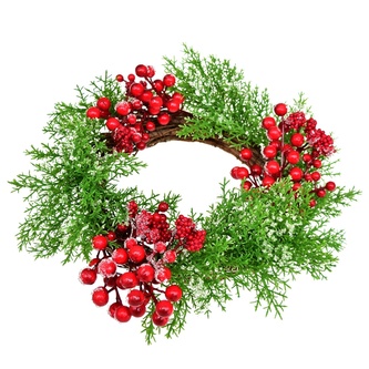 Věnec orosený s bobulemi ø35 cm