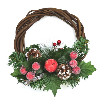 Věnec proutěný s jablíčky Ø23 cm