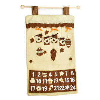 Adventní kalendář z flísu 55x35 cm
