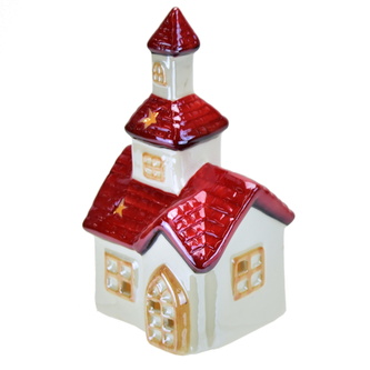 Kostel keramický s LED osvětlením 16 cm