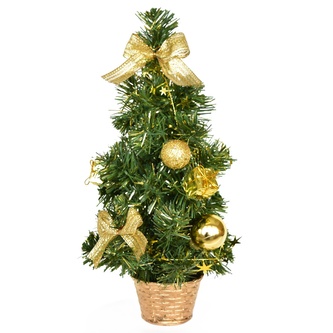 Stromeček zdobený zlatý 30 cm