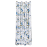 Záclona s kroužky, potisk květin - modro-zelená, 245 mm, 145 mm